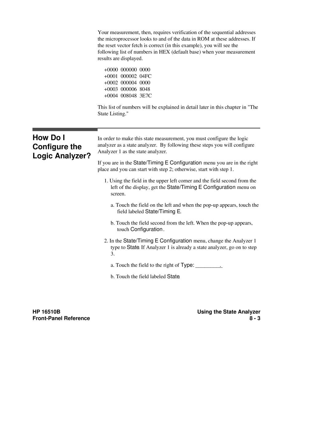 HP 16510B, 16500A manual How Do Configure Logic Analyzer? 