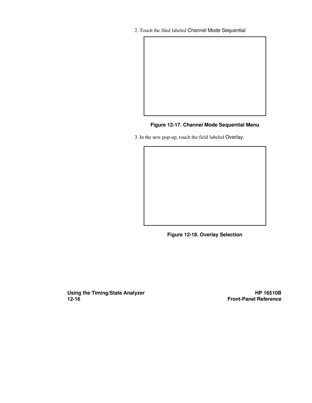 HP 16500A, 16510B manual Channel Mode Sequential Menu 