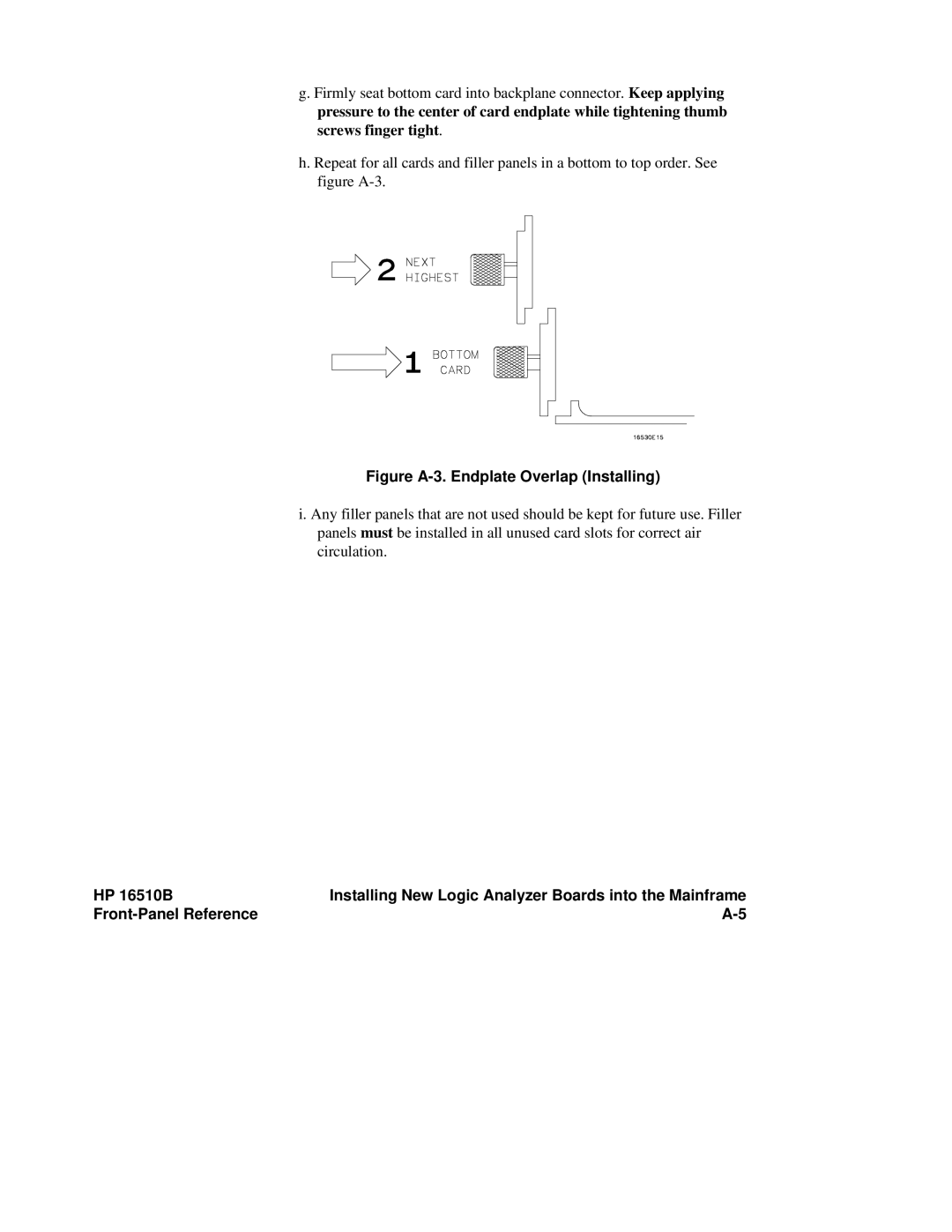 HP 16510B, 16500A manual Figure A-3. Endplate Overlap Installing 