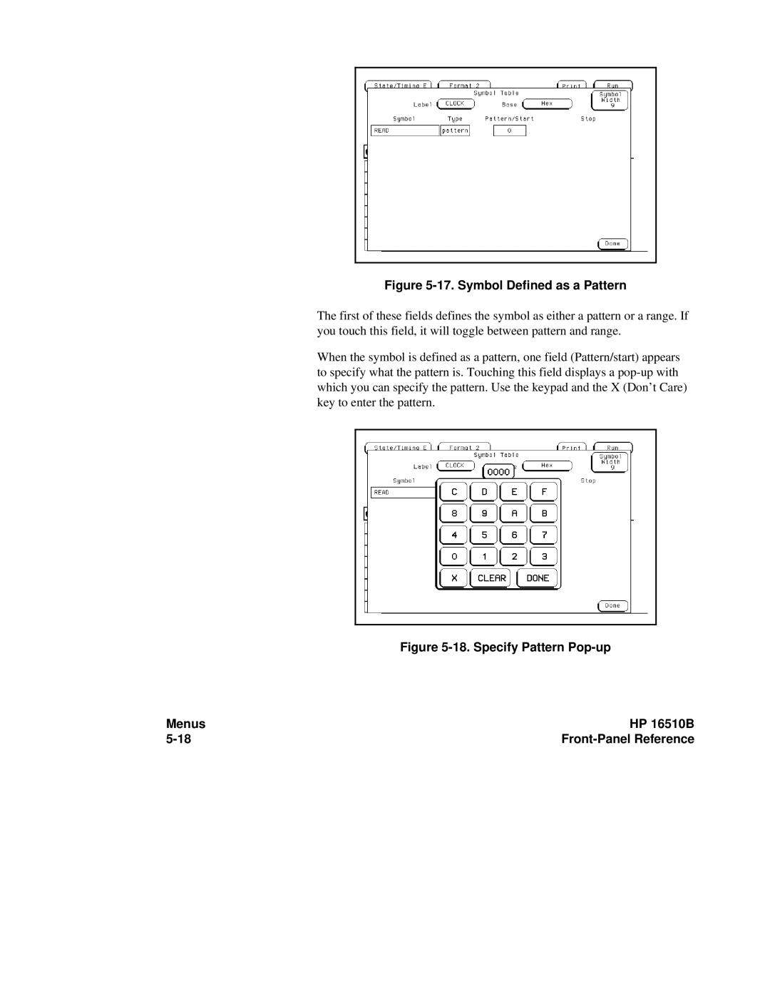 HP 16500A, 16510B manual Symbol Defined as a Pattern 