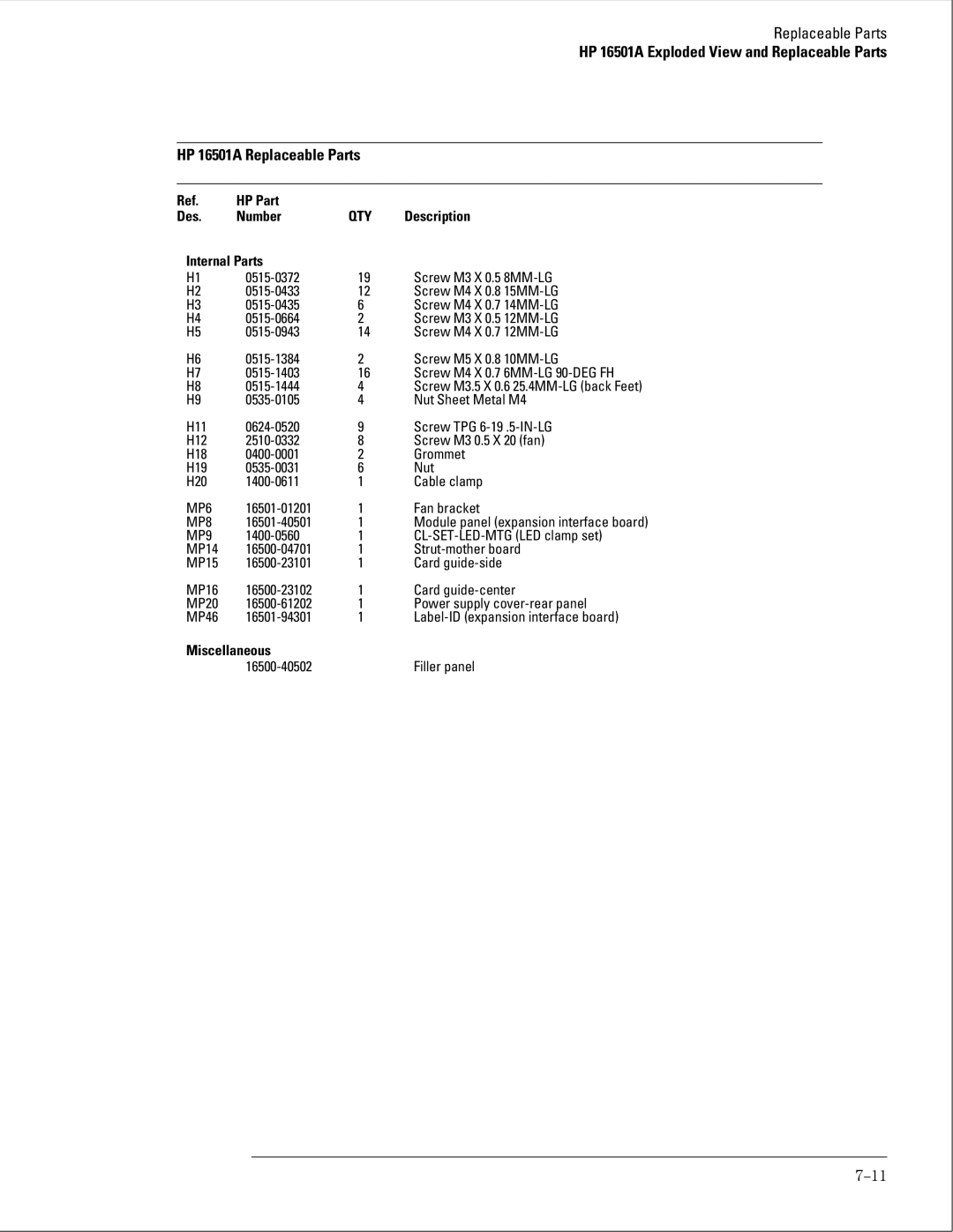 HP 16500B manual MP6 