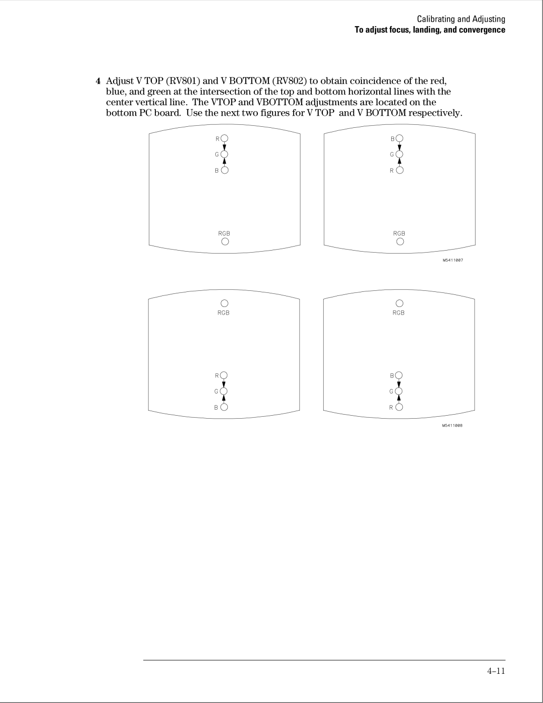 HP 16500B manual To adjust focus, landing, and convergence 