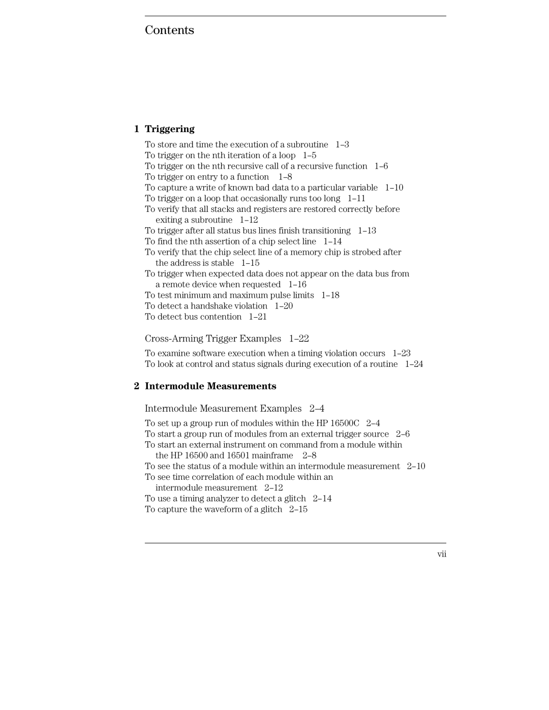 HP 16500C, 16501A LOGIC manual Contents 