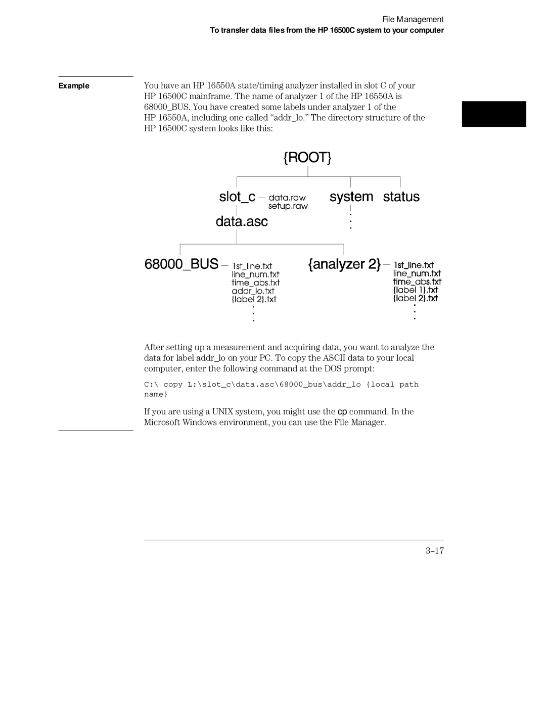 HP 16500C, 16501A LOGIC manual copy L\slotc\data.asc\68000bus\addrlo local path name 