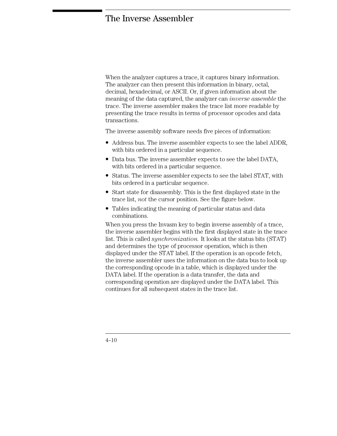 HP 16501A LOGIC, 16500C manual Inverse Assembler 