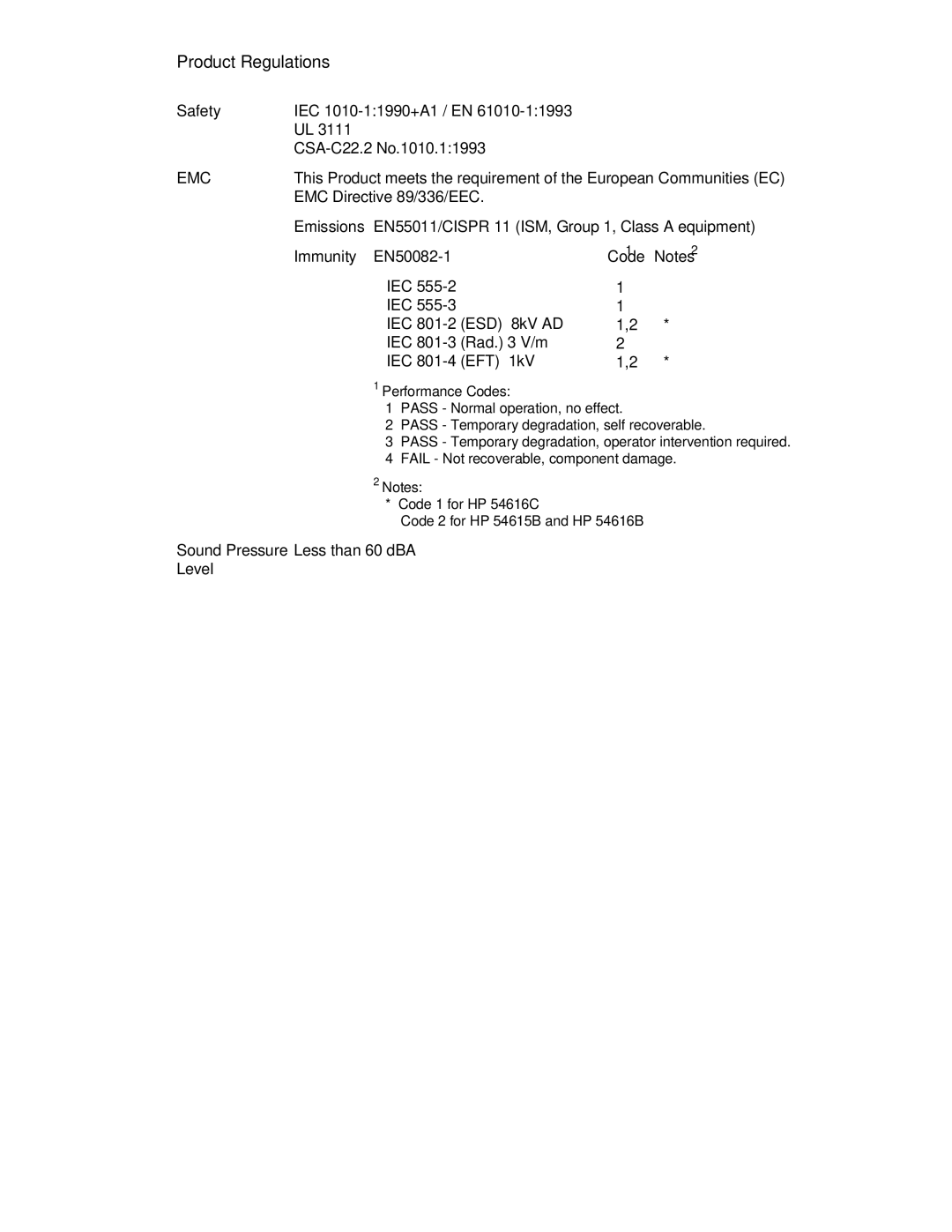 HP 16505A manual Product Regulations 