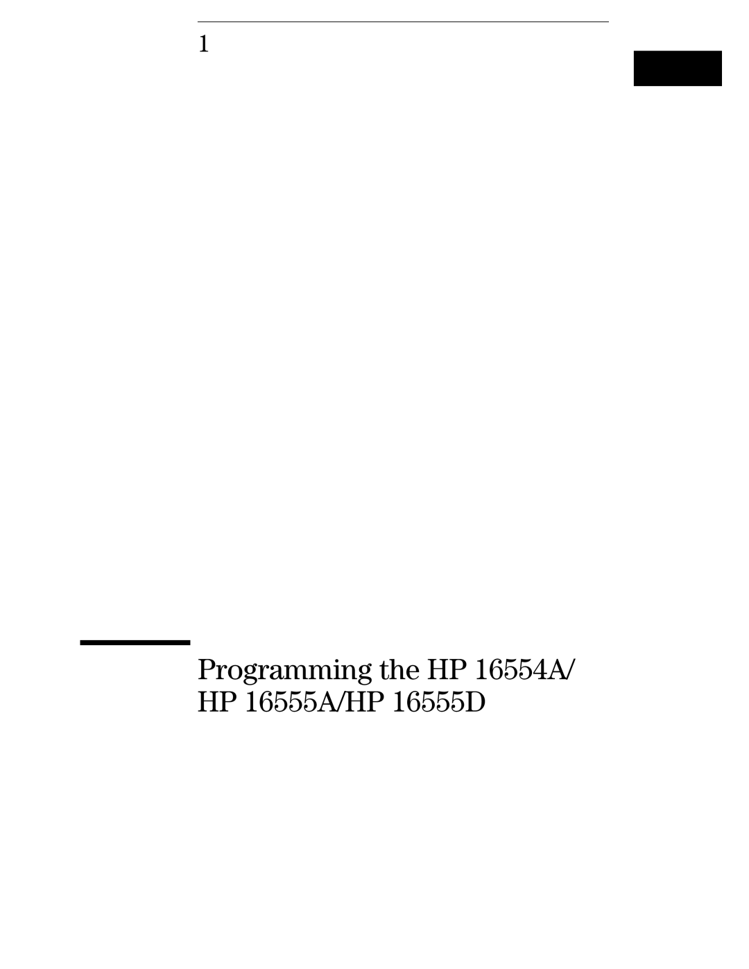 HP manual Programming the HP 16554A/ HP 16555A/HP 16555D 