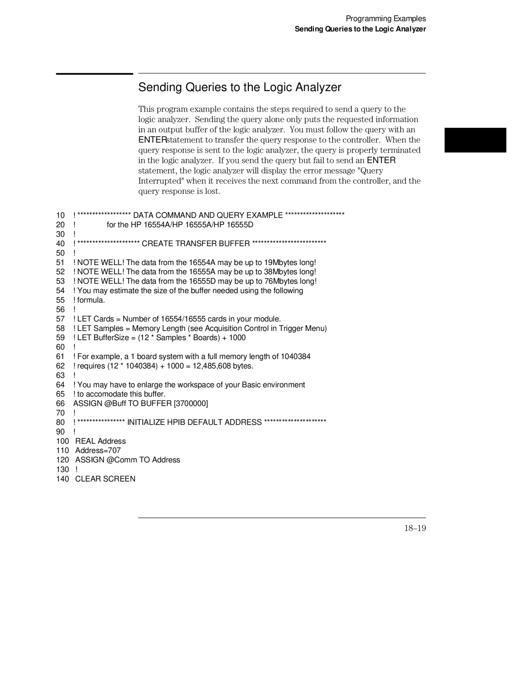 HP 16555D, 16555A, 16554A manual Sending Queries to the Logic Analyzer 