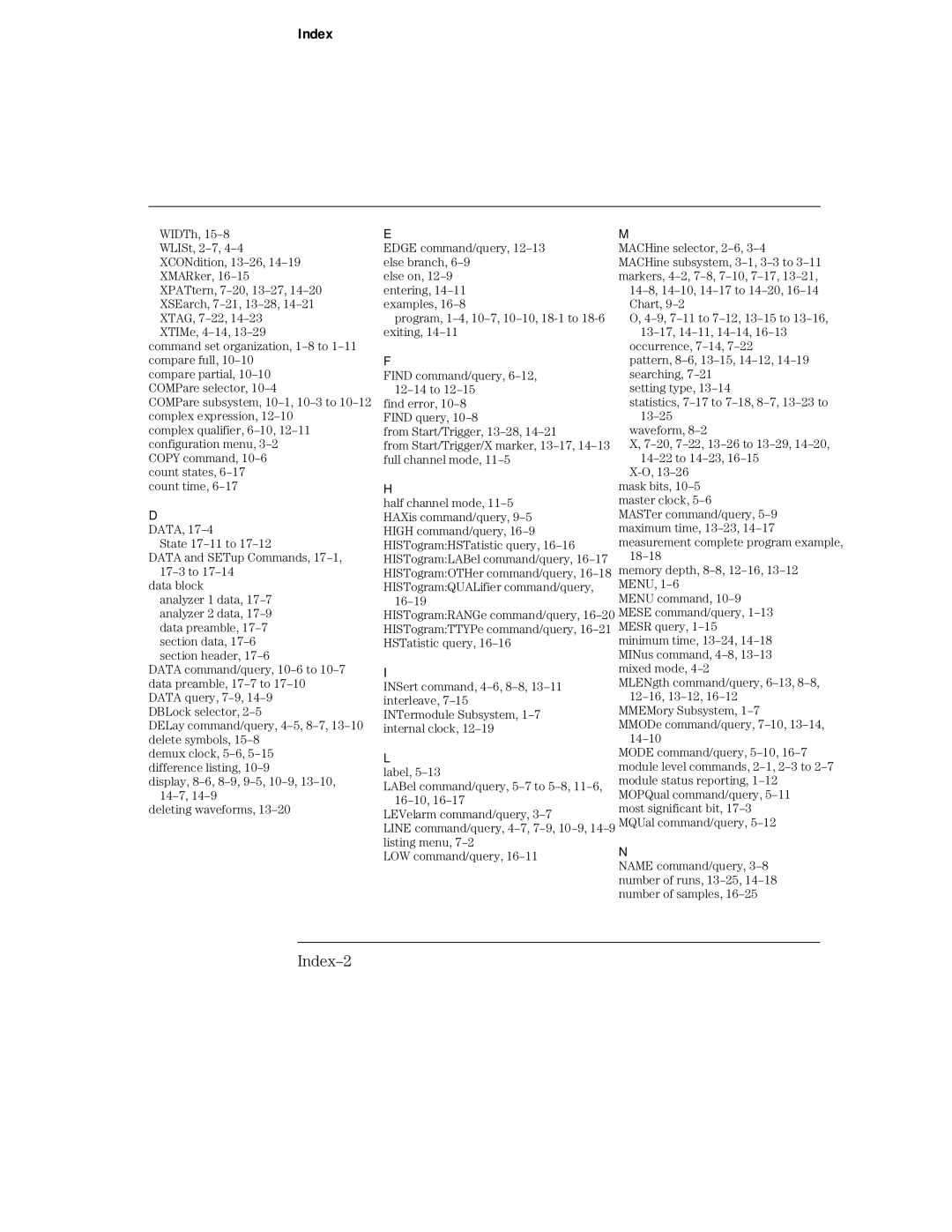 HP 16554A, 16555D, 16555A manual Index-2 