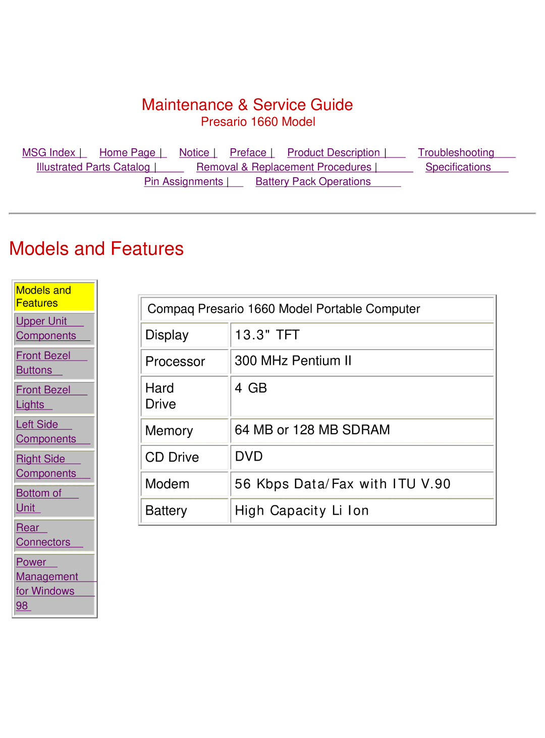 HP 1660 manual Models and Features 