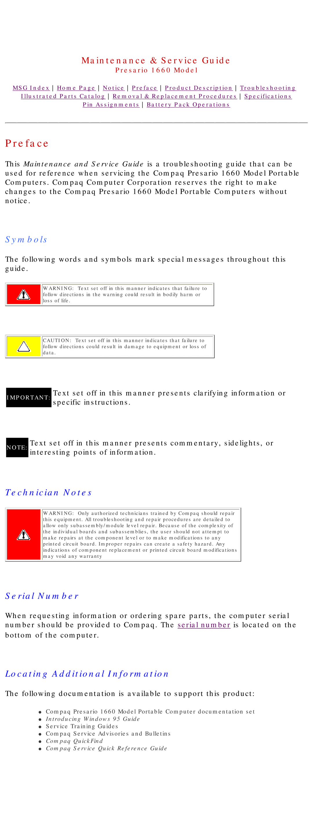 HP 1660 manual Preface, Symbols 