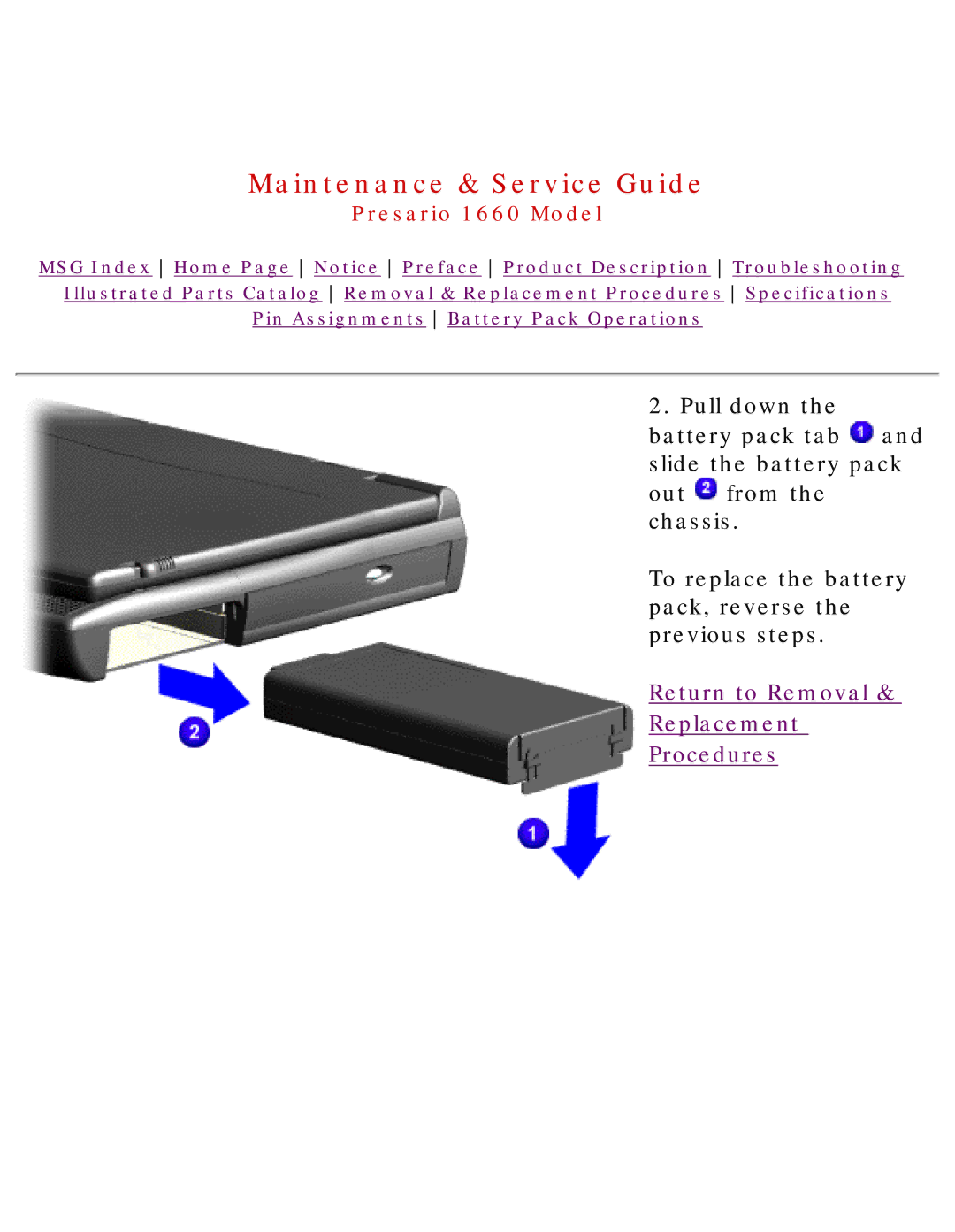 HP 1660 manual Return to Removal Replacement Procedures 