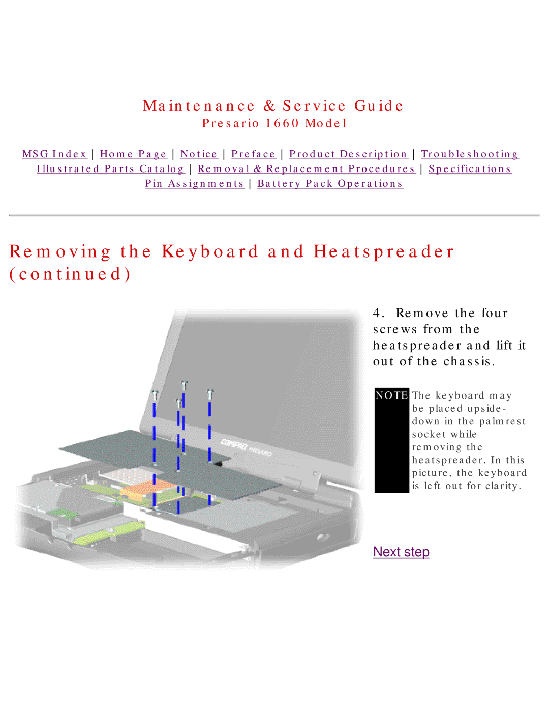 HP 1660 manual Next step 