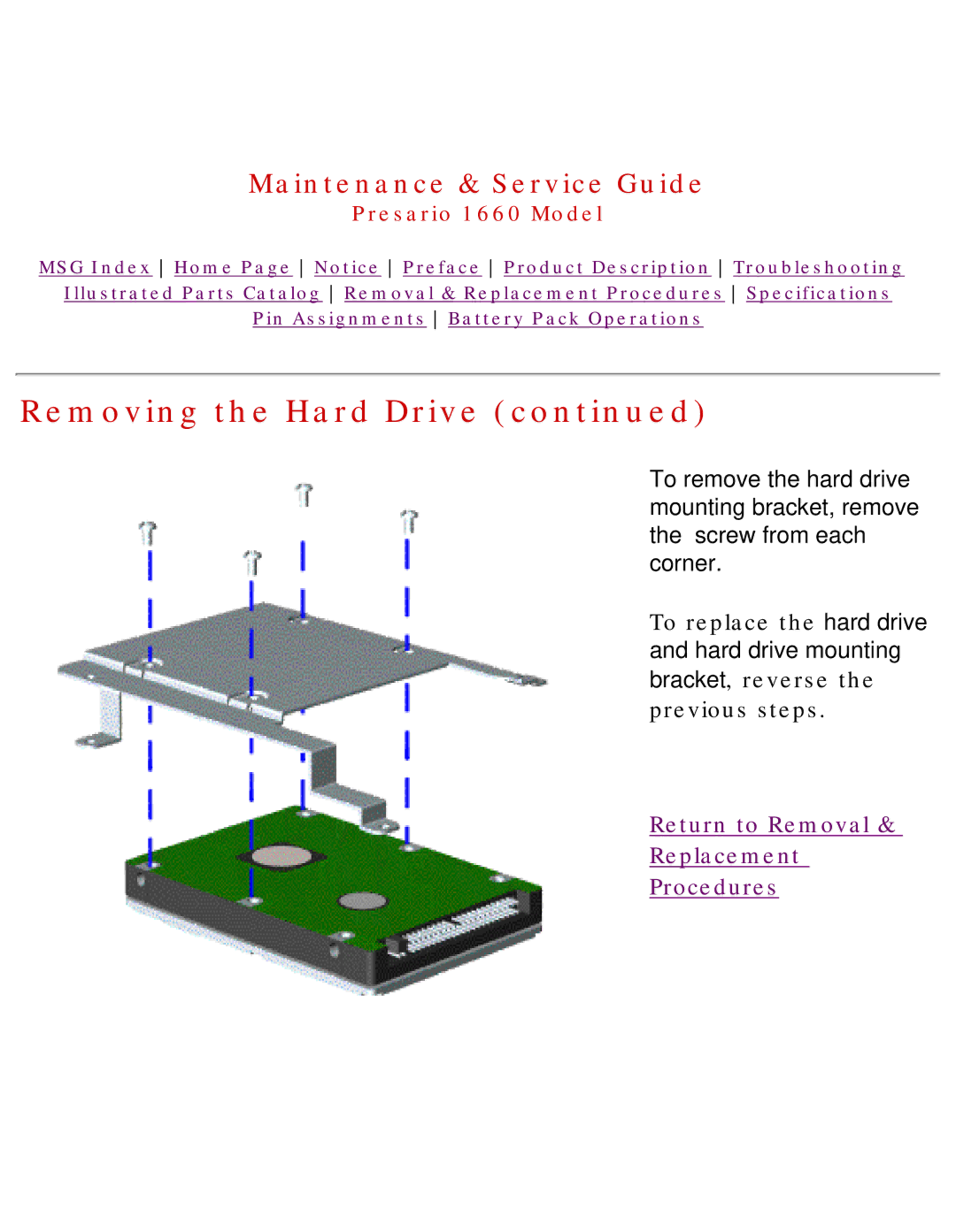 HP 1660 manual Bracket, reverse the previous steps 