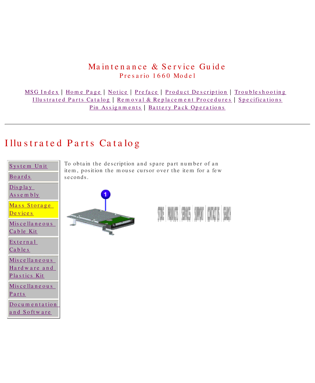 HP 1660 manual Illustrated Parts Catalog 