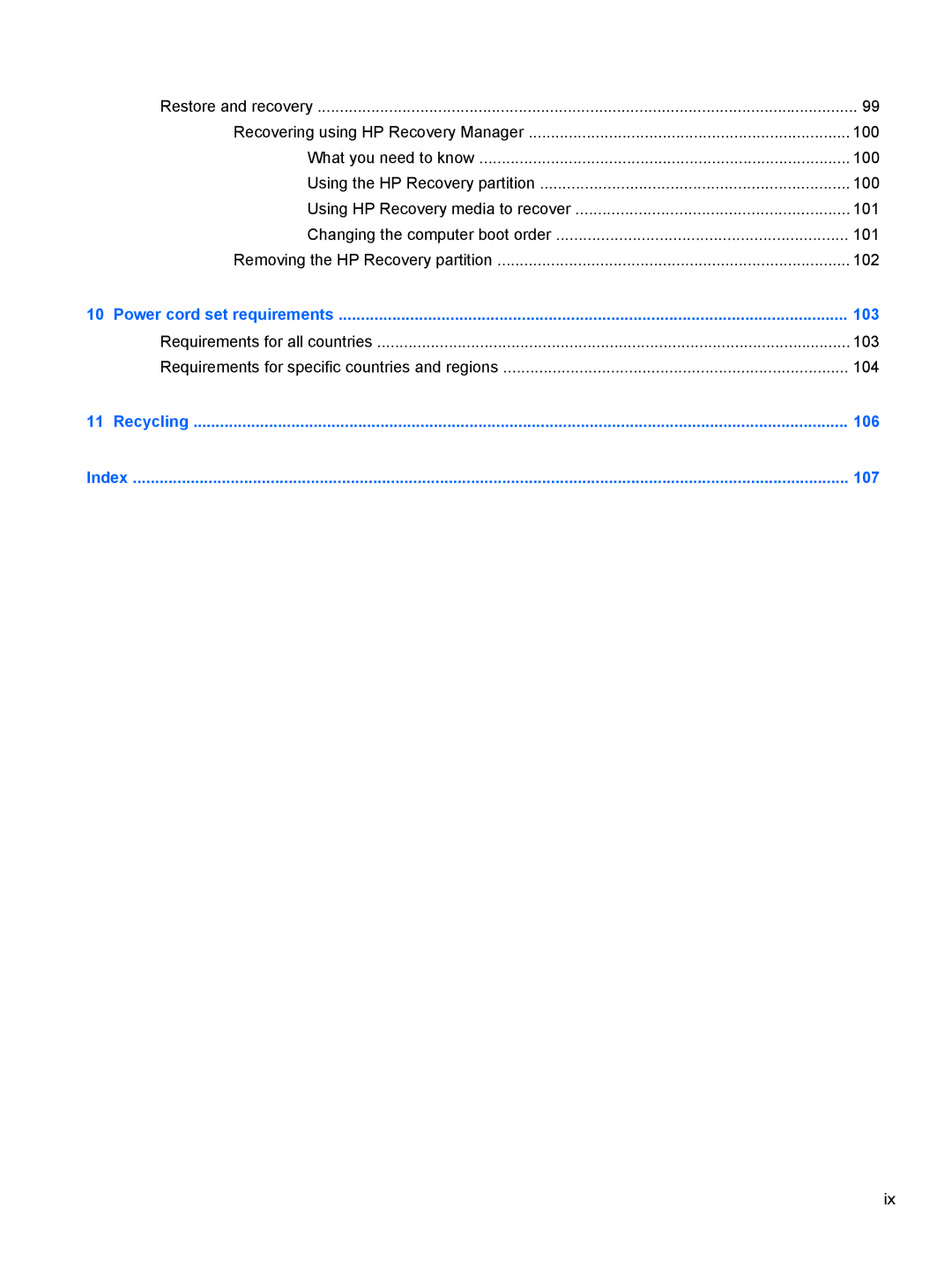 HP 17-e010US E0J61UA#ABA, 17 E0J83UAABA, 17 E0J92UAABA, 17 E0J75UA, 17-e020us E0J81UAABA manual 106 