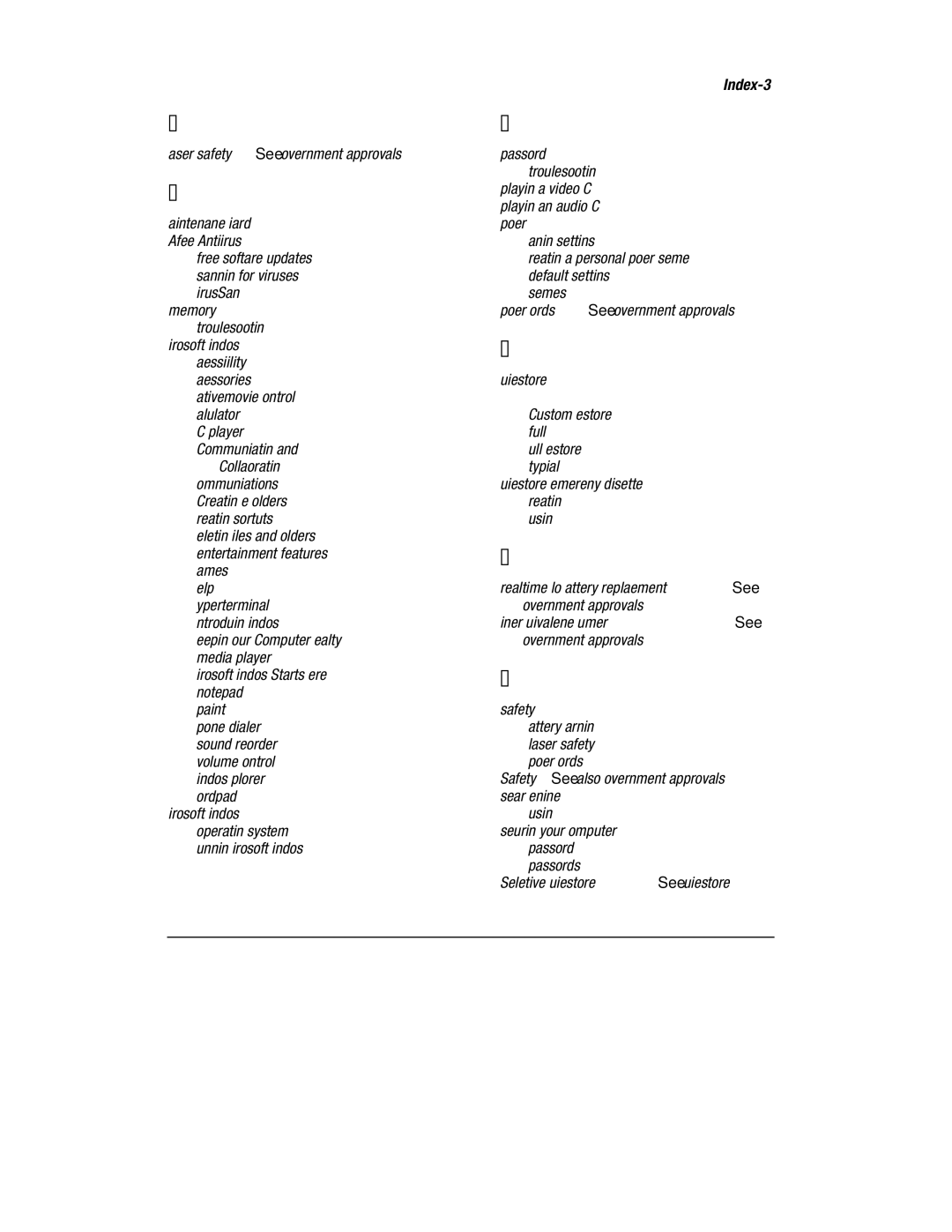 HP 1700T manual Index-3 