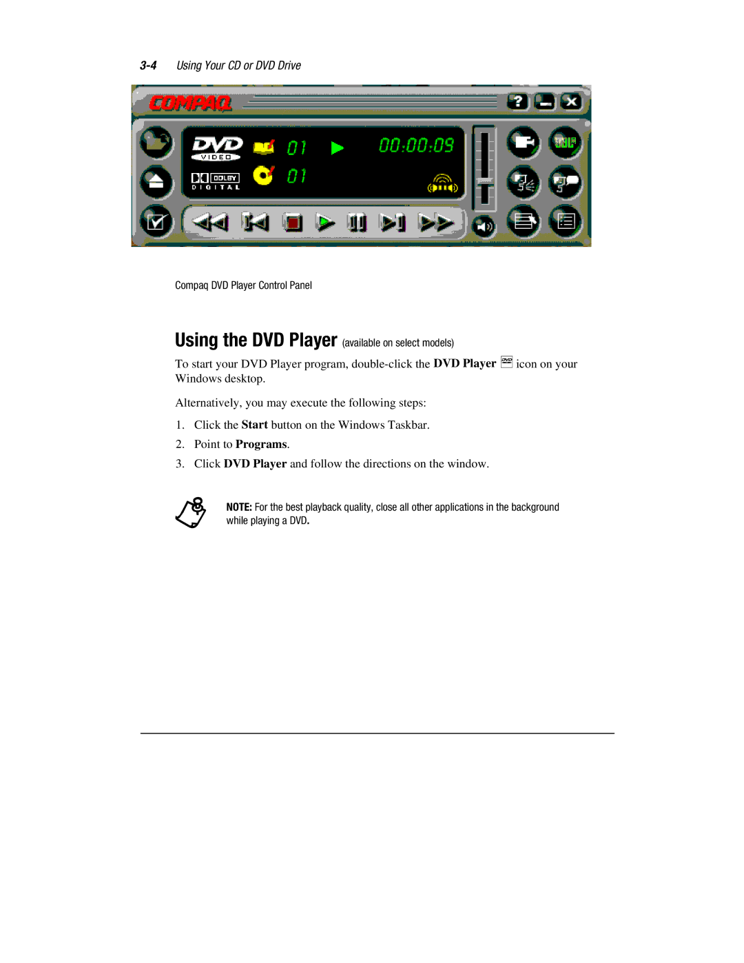 HP 1700T manual 4Using Your CD or DVD Drive 