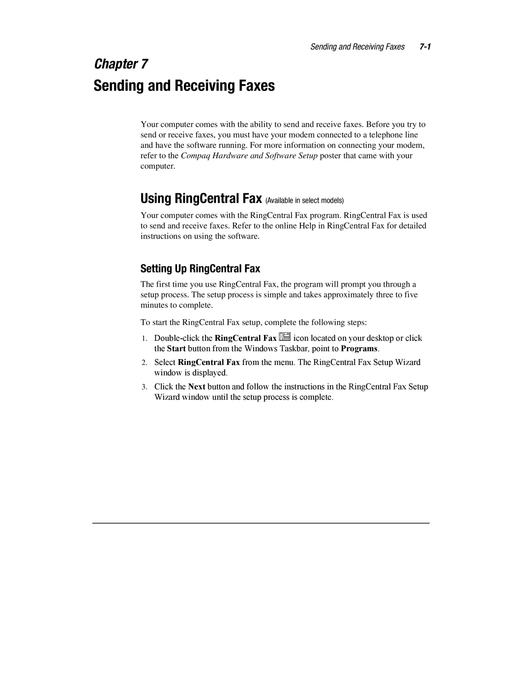 HP 1700T manual Sending and Receiving Faxes, Setting Up RingCentral Fax 