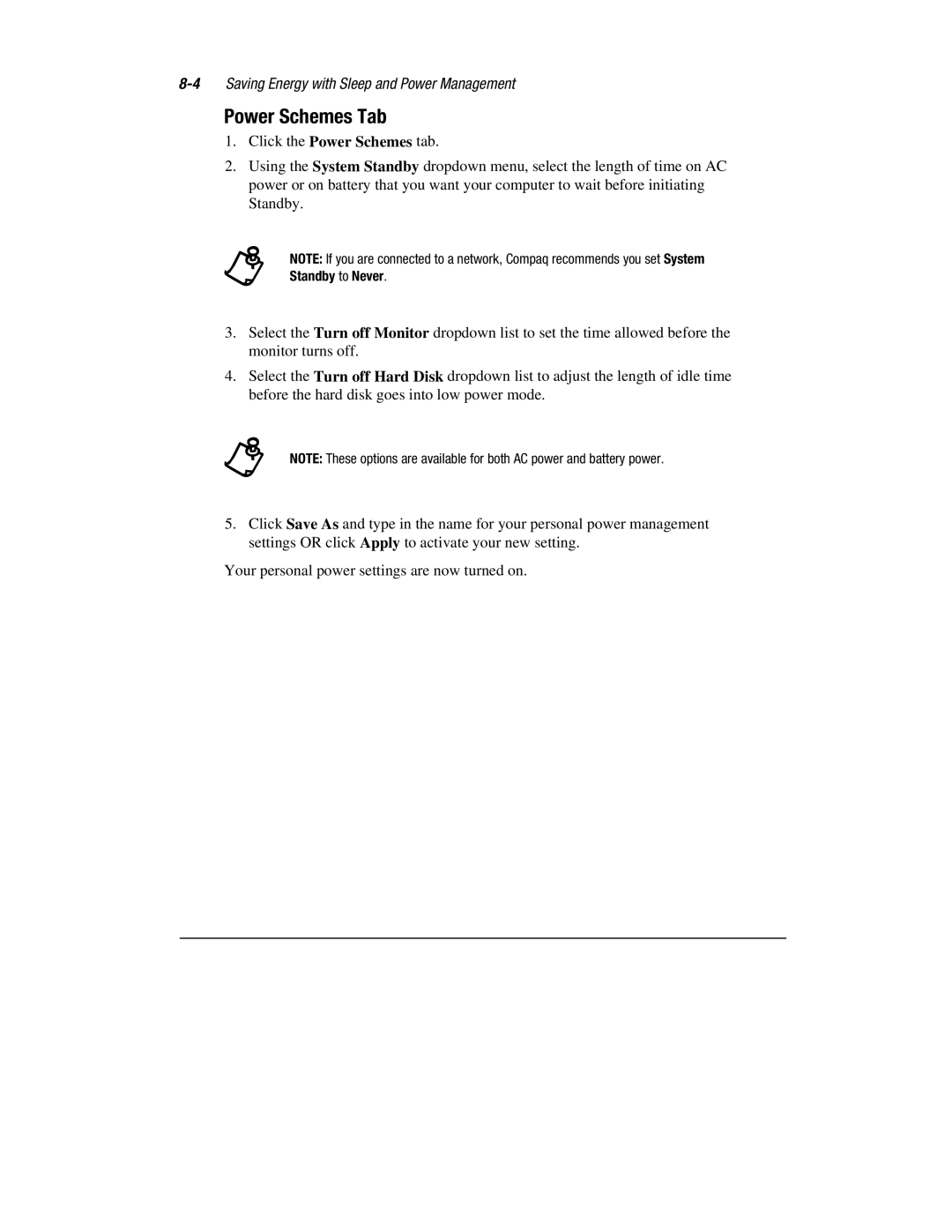 HP 1700T manual Power Schemes Tab 