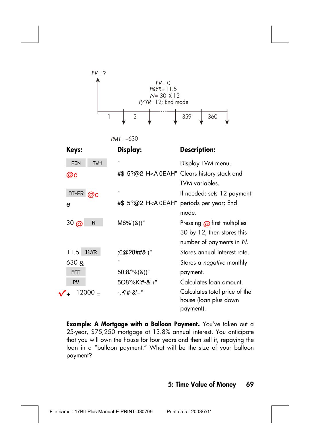 HP 17bII manual 11.5 