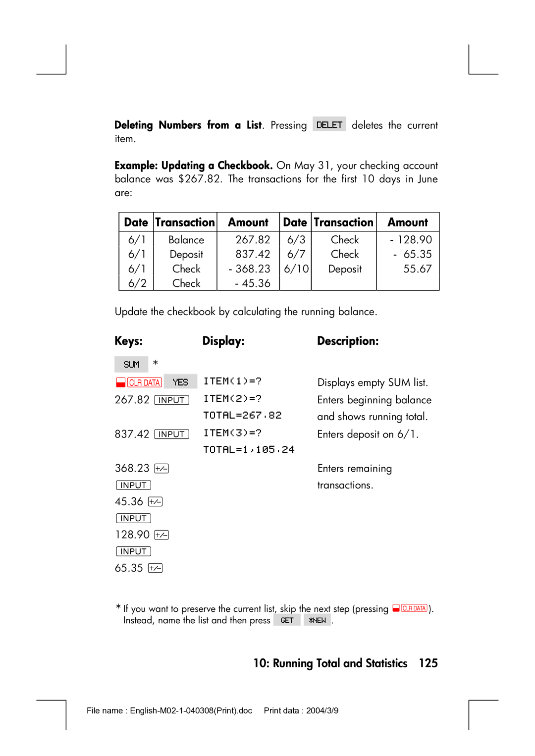 HP 17bII manual Amount Date, Transaction 