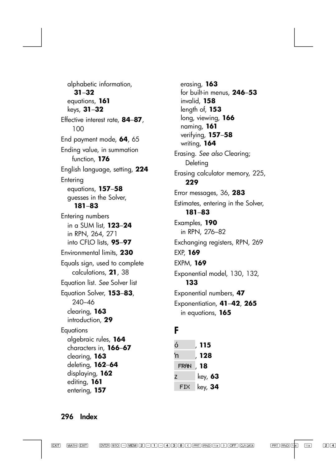 HP 17bII manual 181-83, 229, Examples, 133 