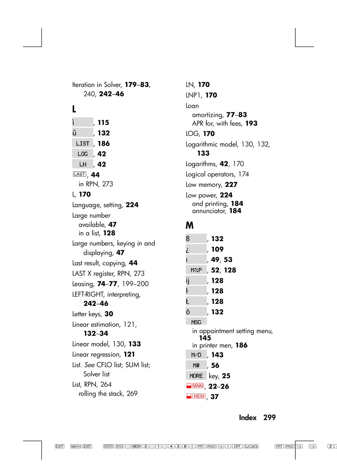 HP 17bII manual 242-46, , 132 , 109 , 49, 53 , 52, 128 , 128 , 128 , 128  