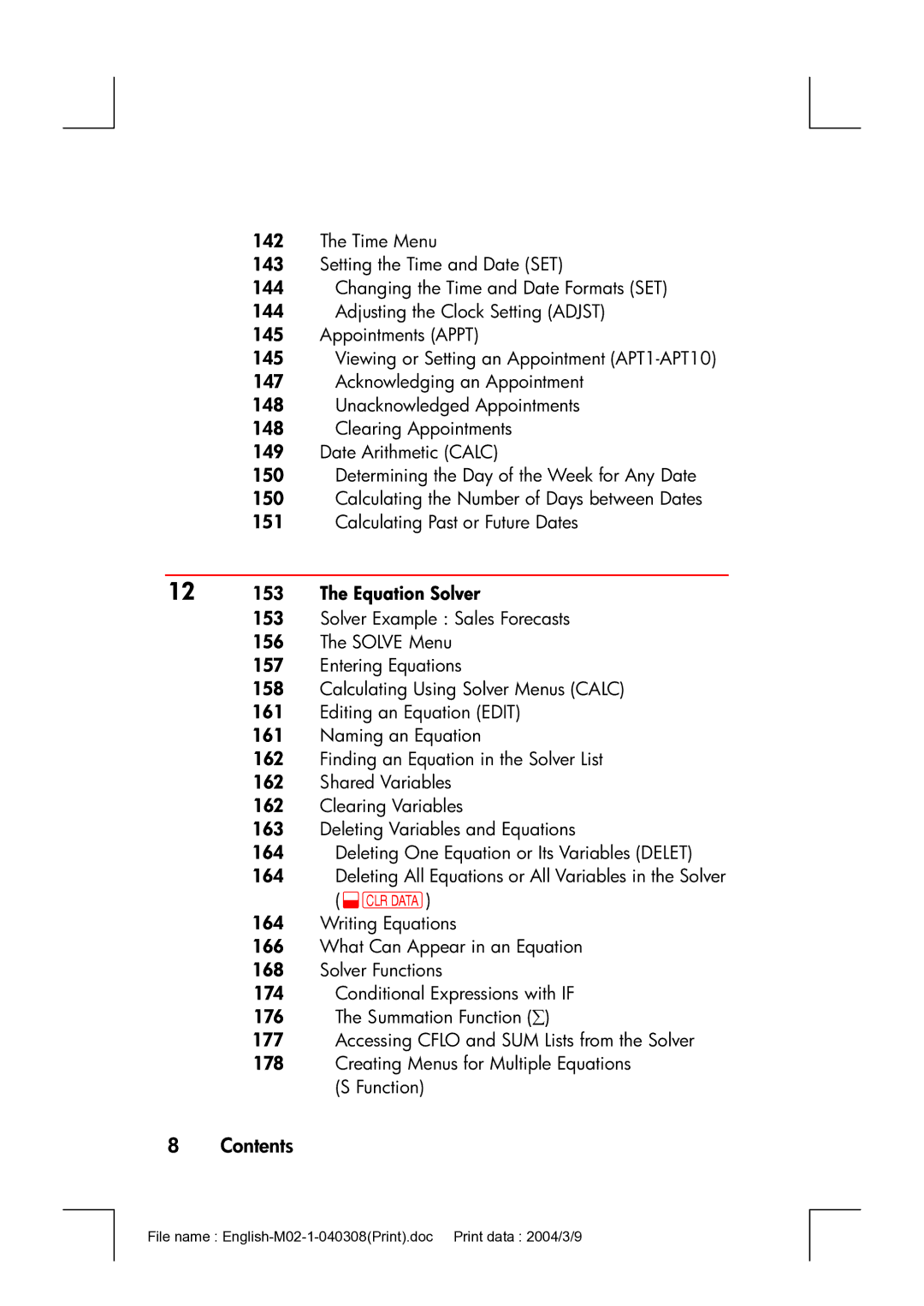 HP 17bII manual 12 153 The Equation Solver 