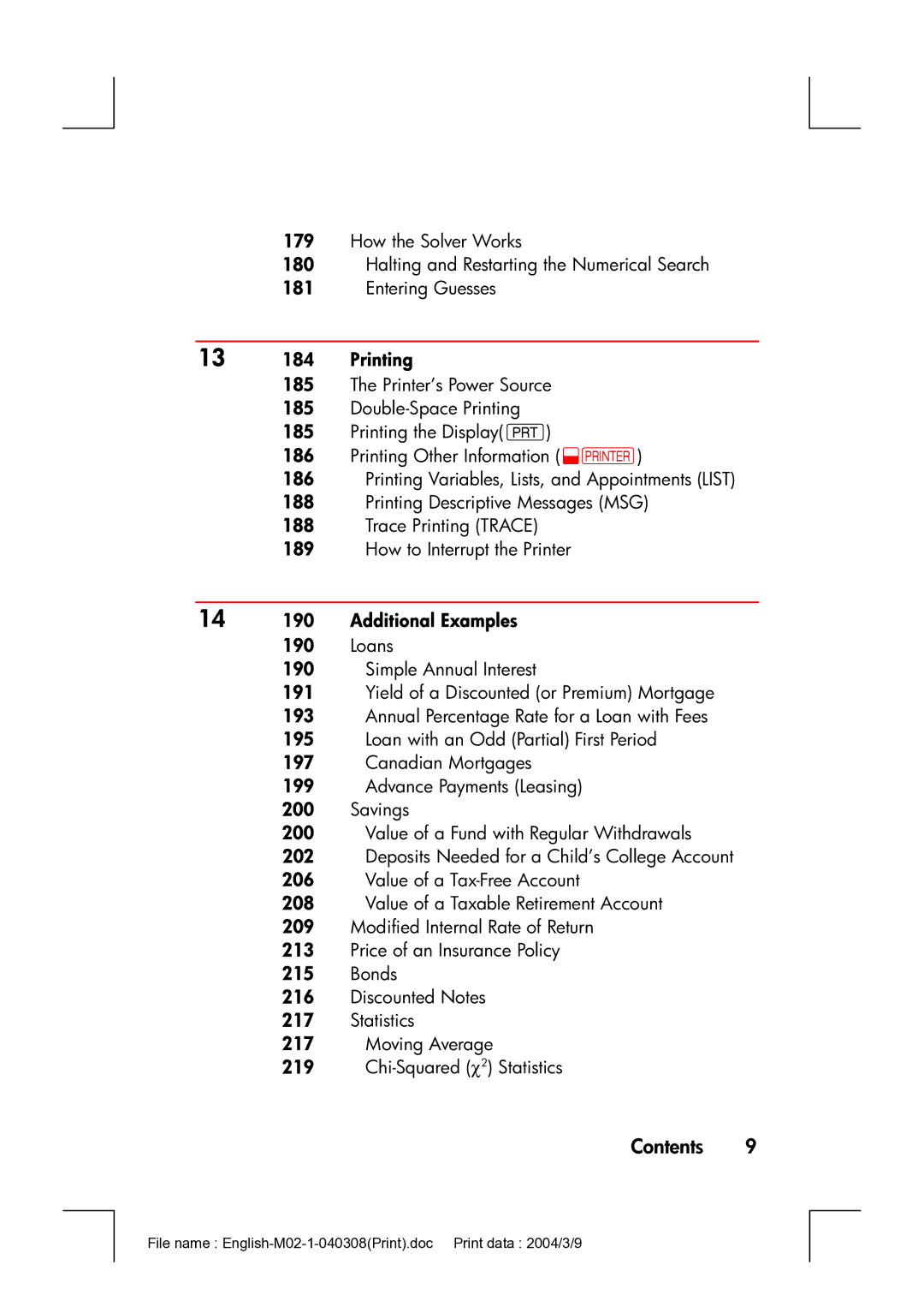 HP 17bII manual 14 190 Additional Examples 