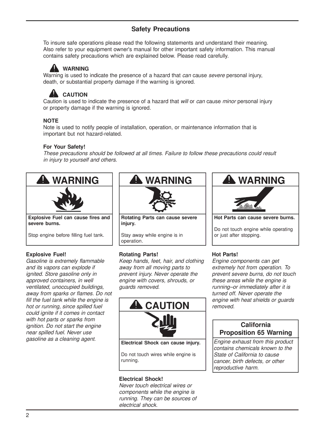 HP 18-26 manual Safety Precautions, California Proposition 65 Warning 