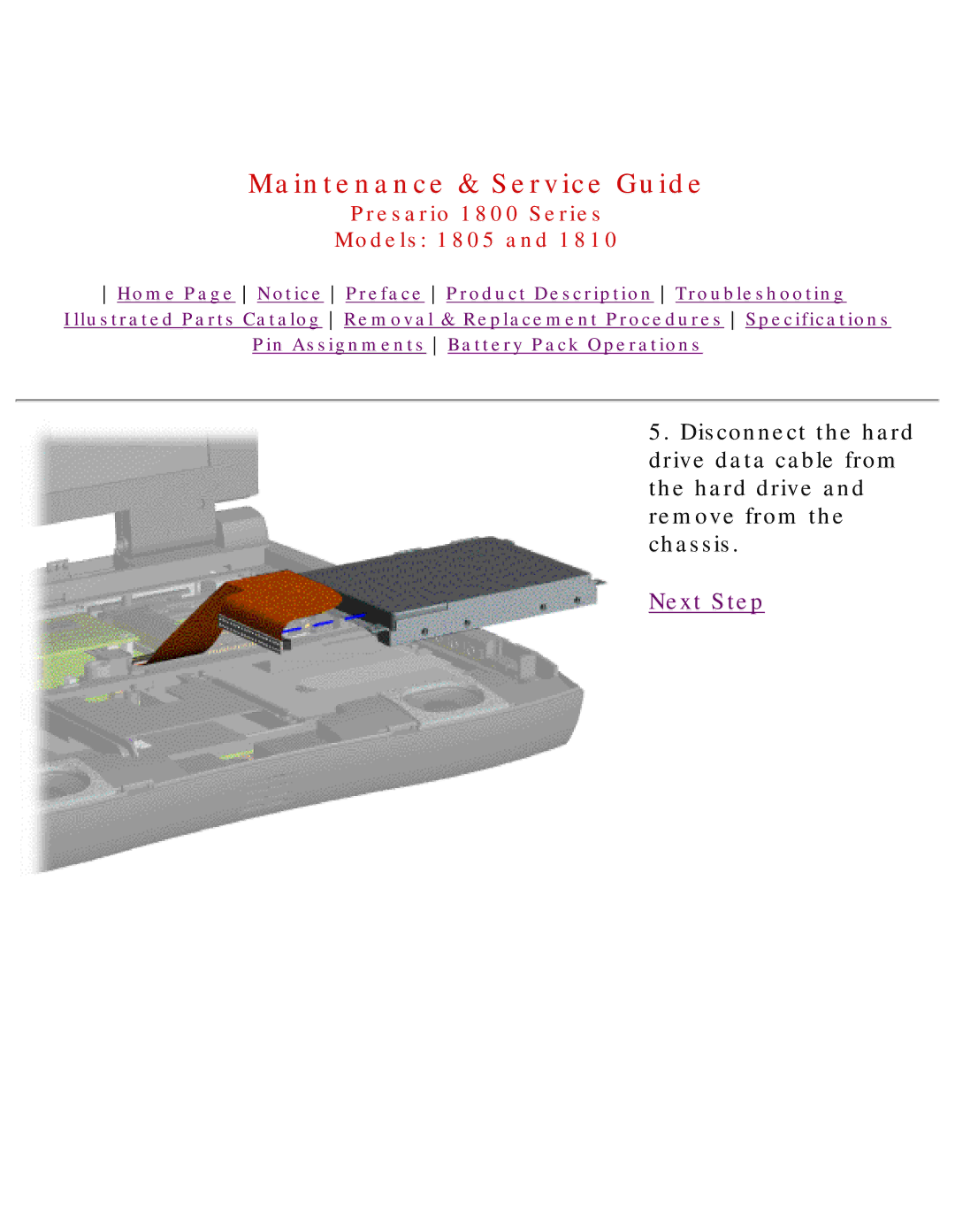 HP 1805 manual Maintenance & Service Guide 