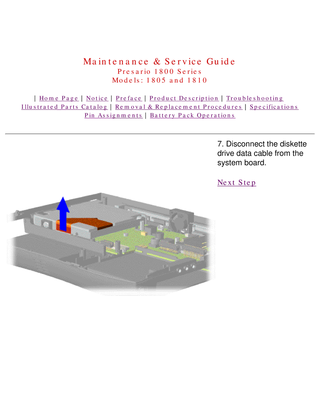 HP 1805 manual Maintenance & Service Guide 