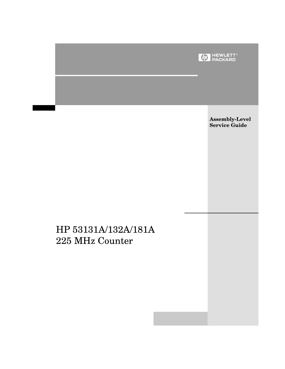 HP manual HP 53131A/132A/181A 225 MHz Counter 