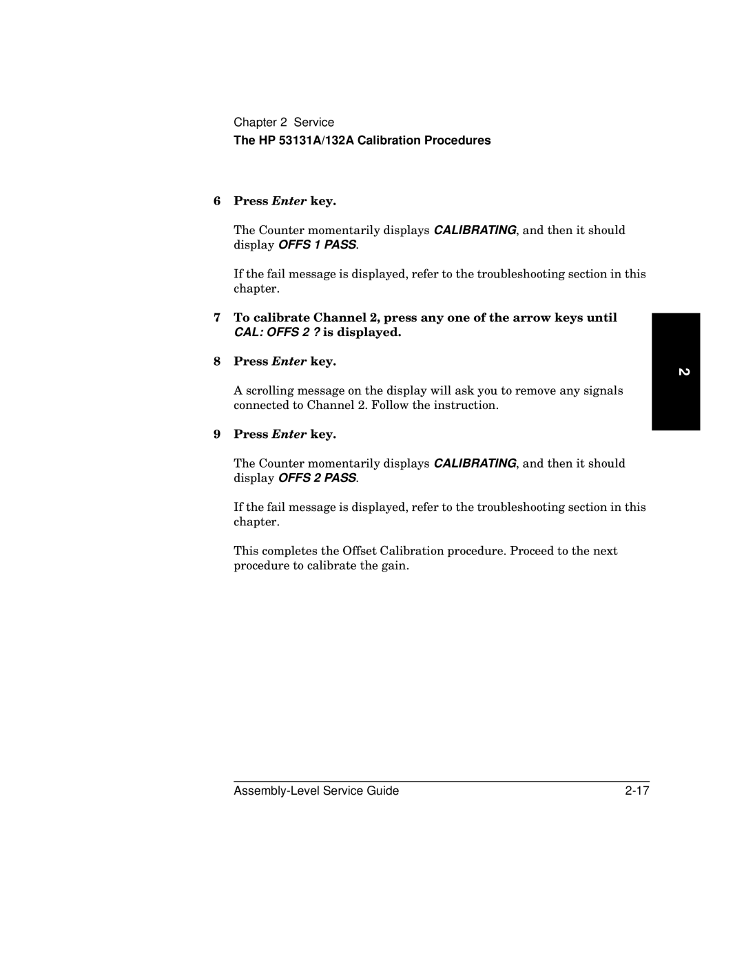 HP 181A manual HP 53131A/132A Calibration Procedures 