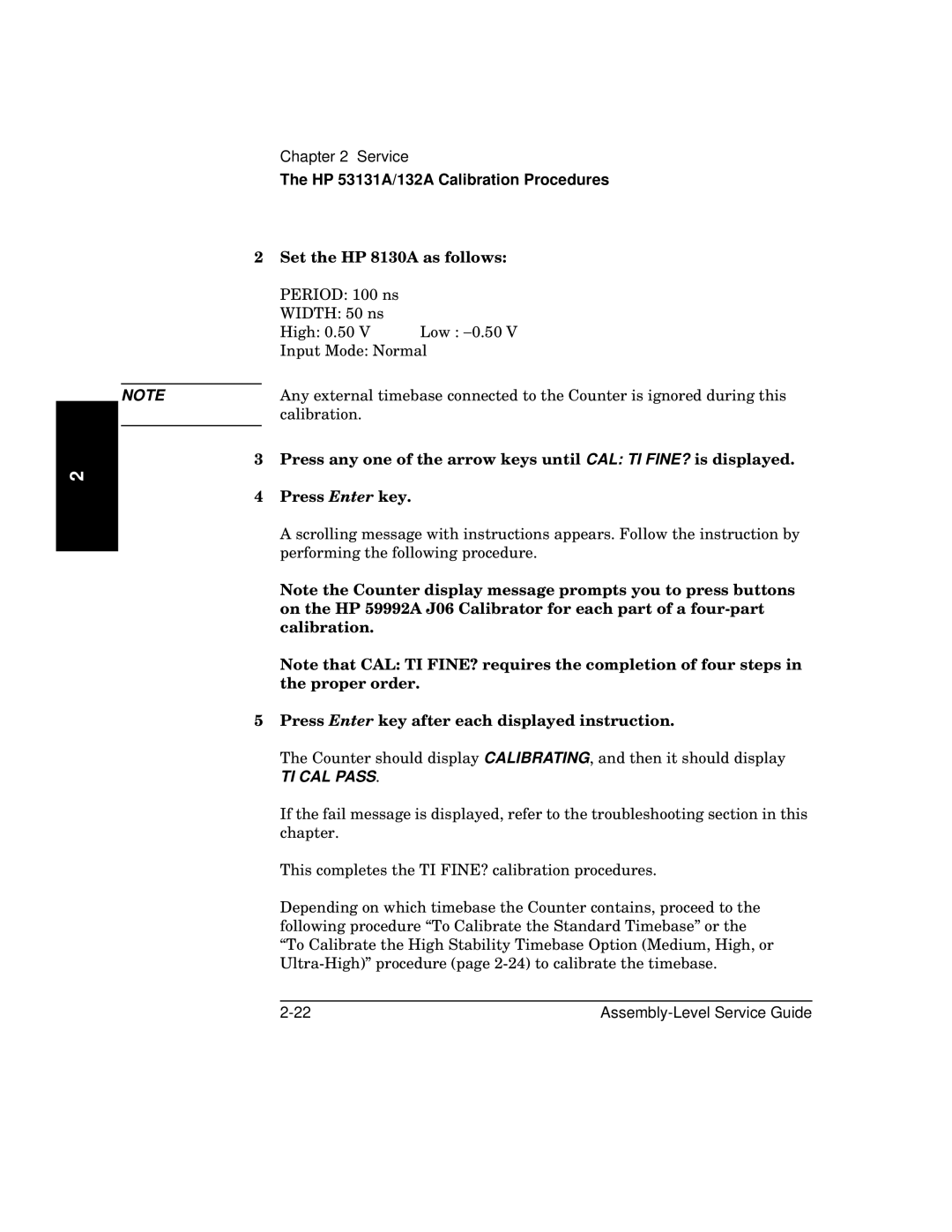 HP 181A manual TI CAL Pass 