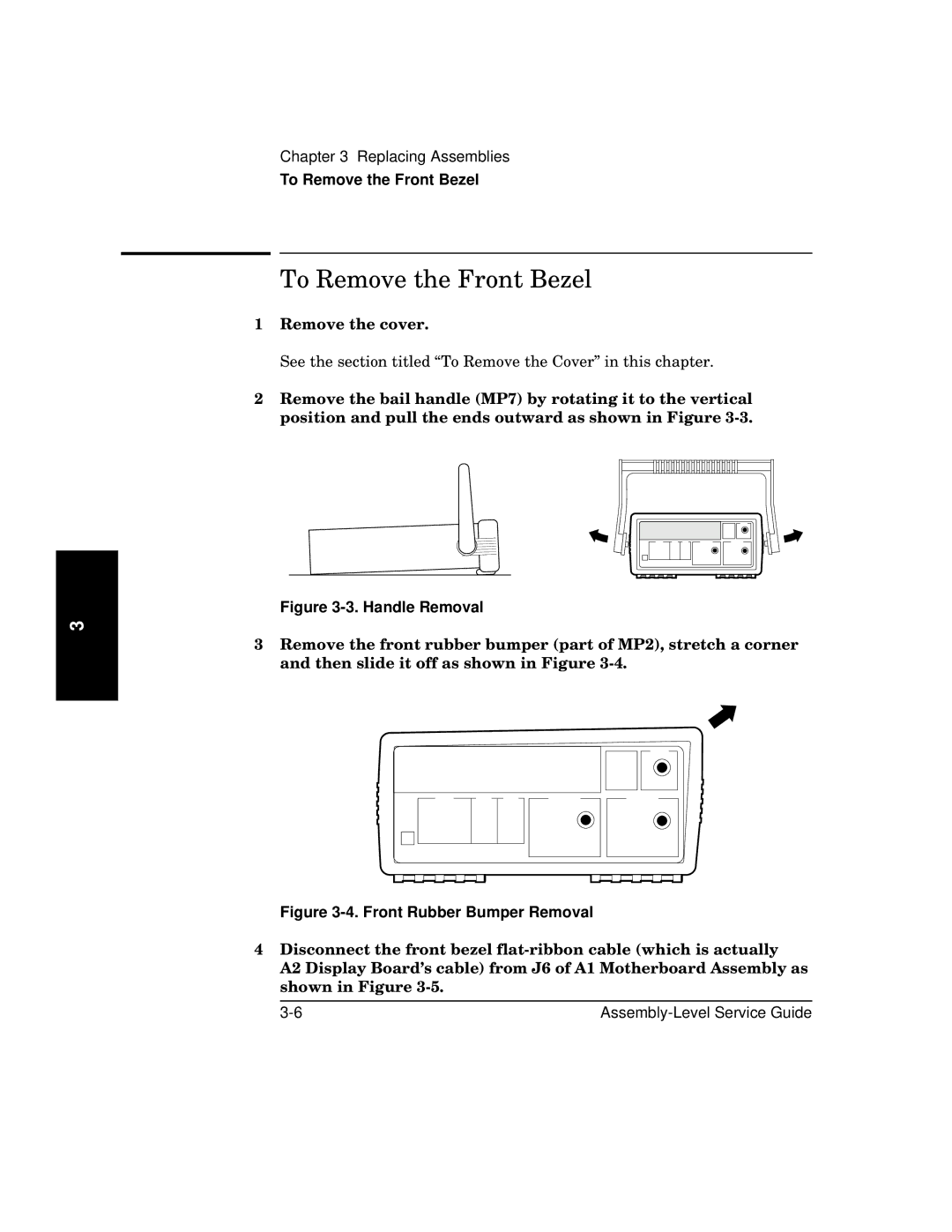 HP 181A manual To Remove the Front Bezel 