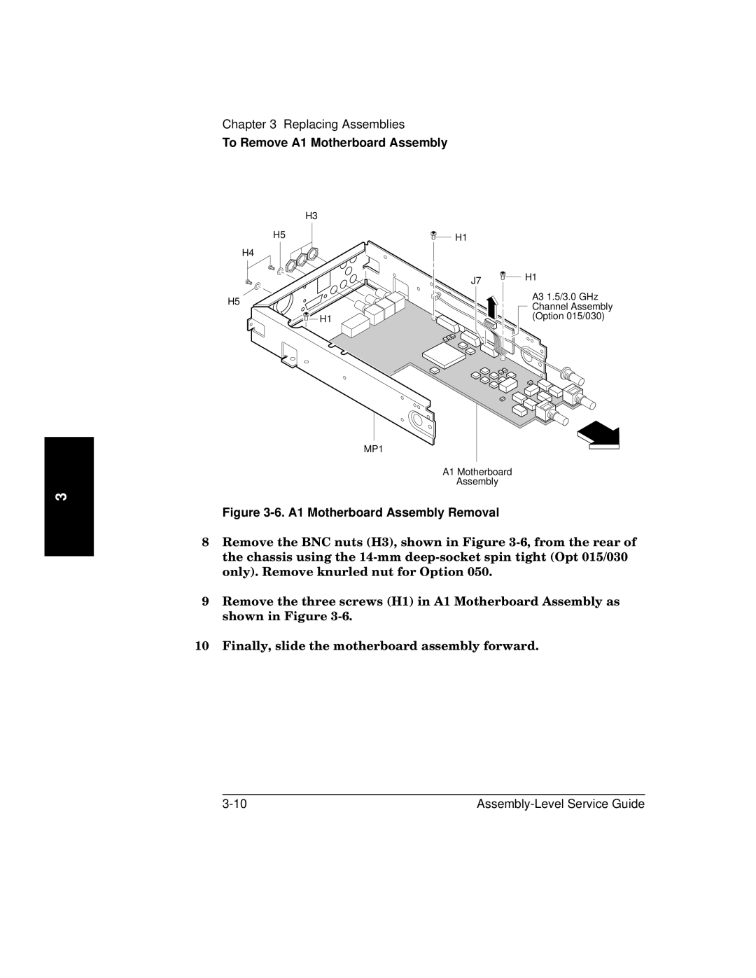 HP 181A manual A1 Motherboard Assembly Removal 