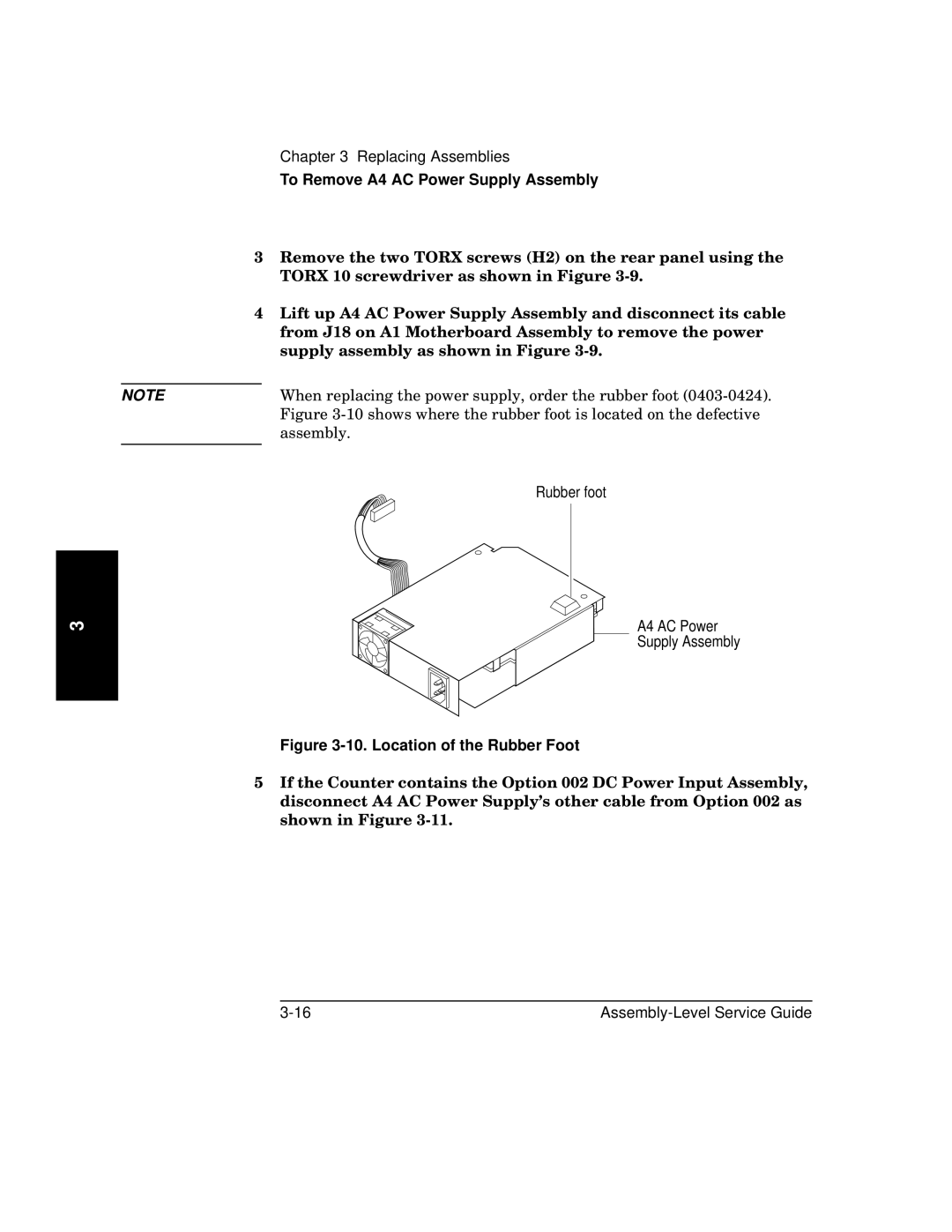 HP 181A manual Location of the Rubber Foot 