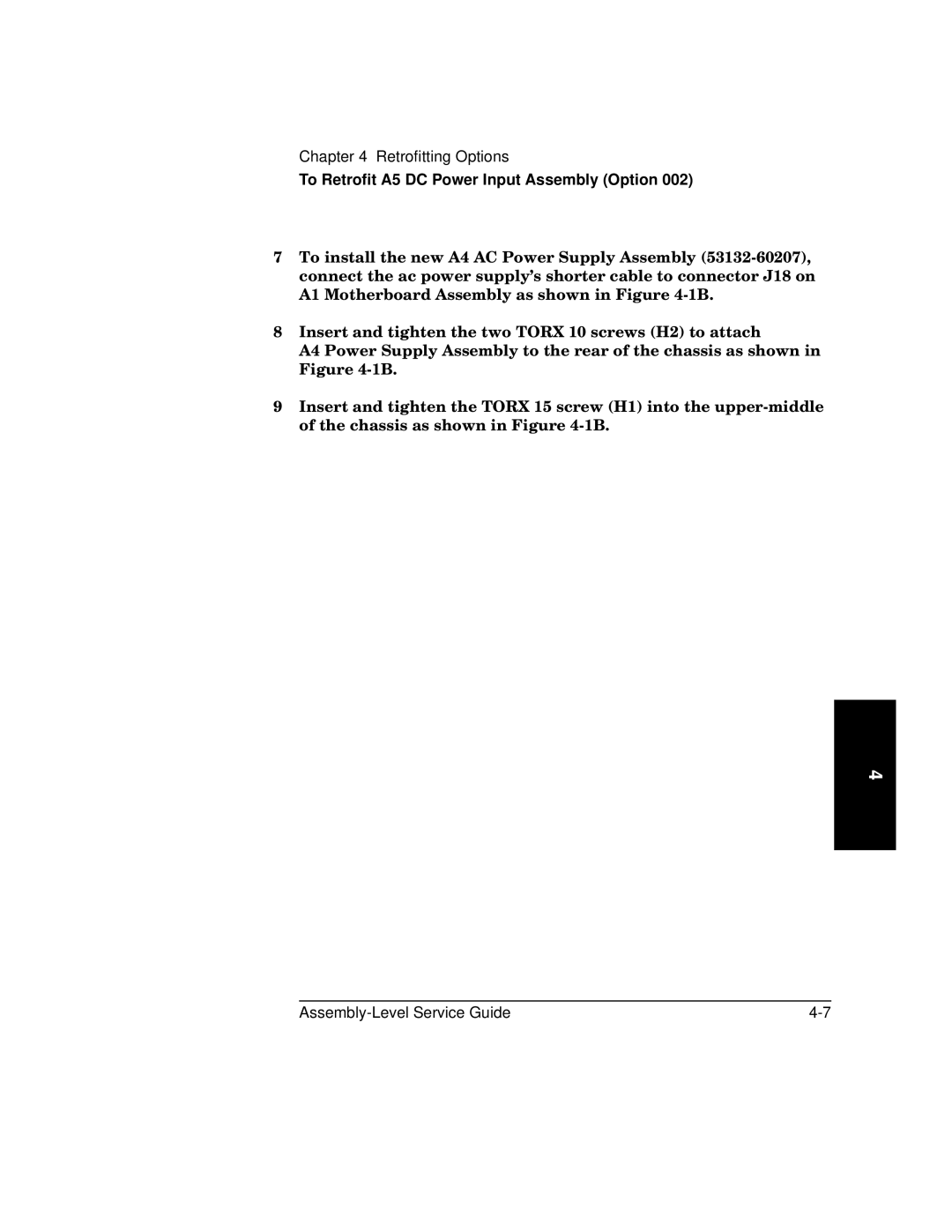 HP 181A manual To Retrofit A5 DC Power Input Assembly Option 