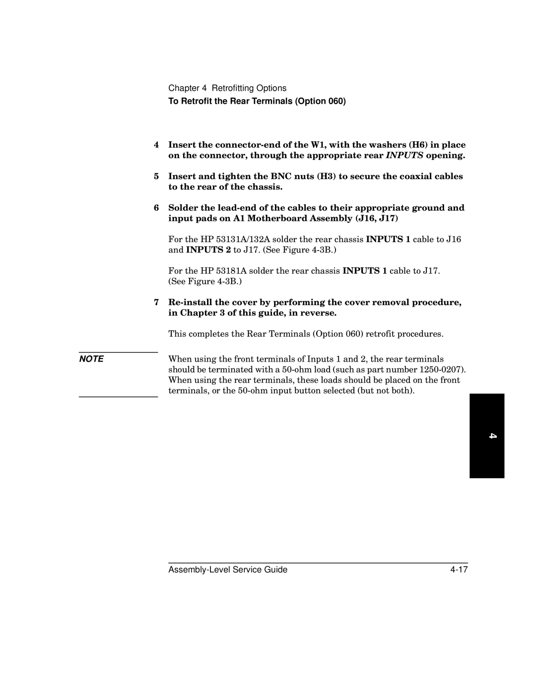 HP 181A manual To the rear of the chassis 