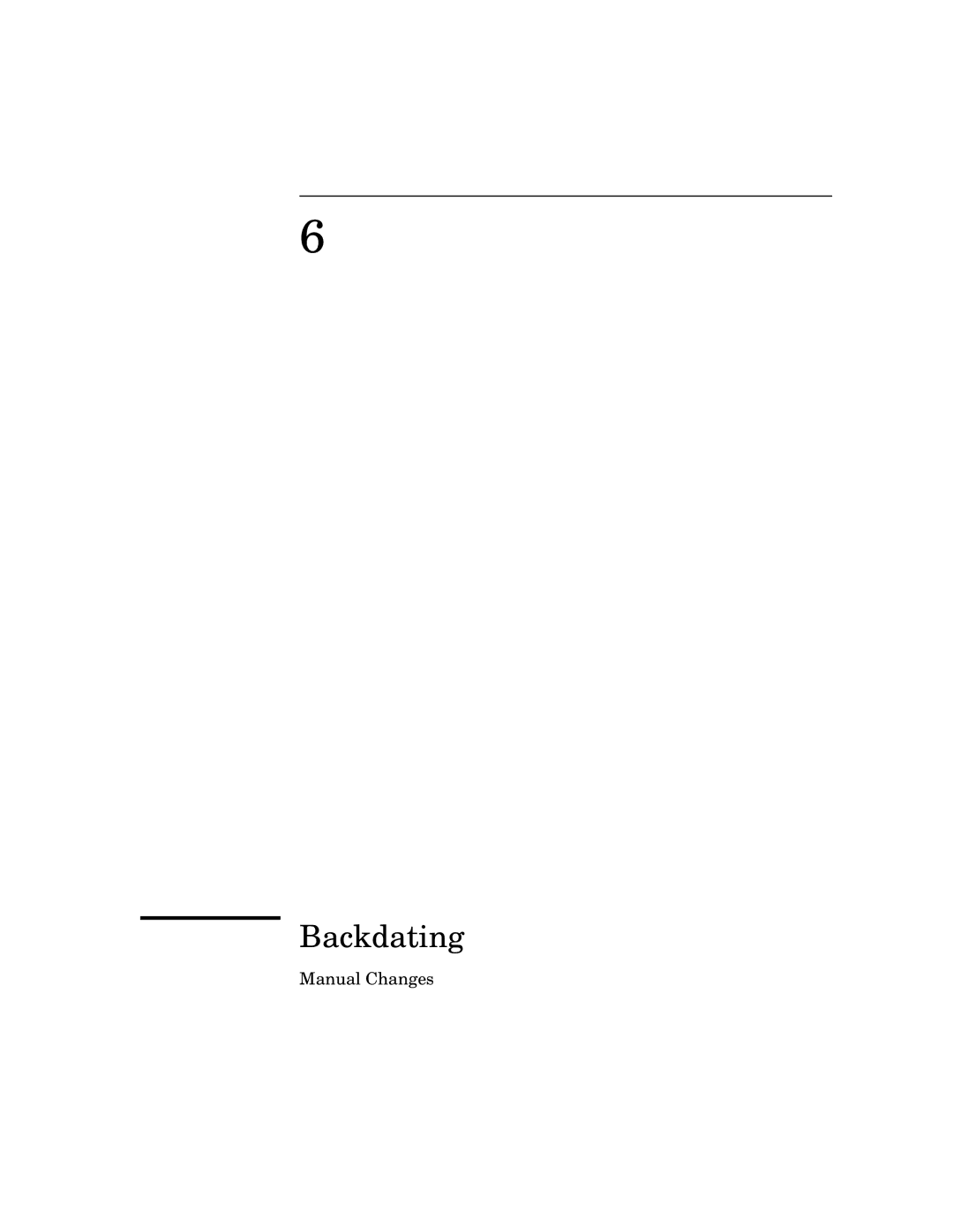 HP 181A manual Backdating 