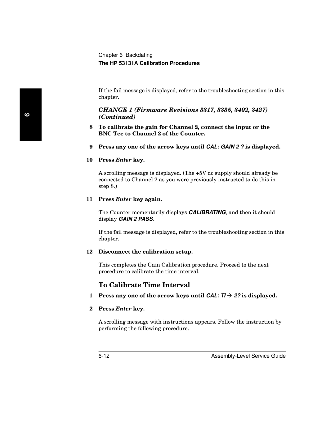 HP 181A manual To Calibrate Time Interval 