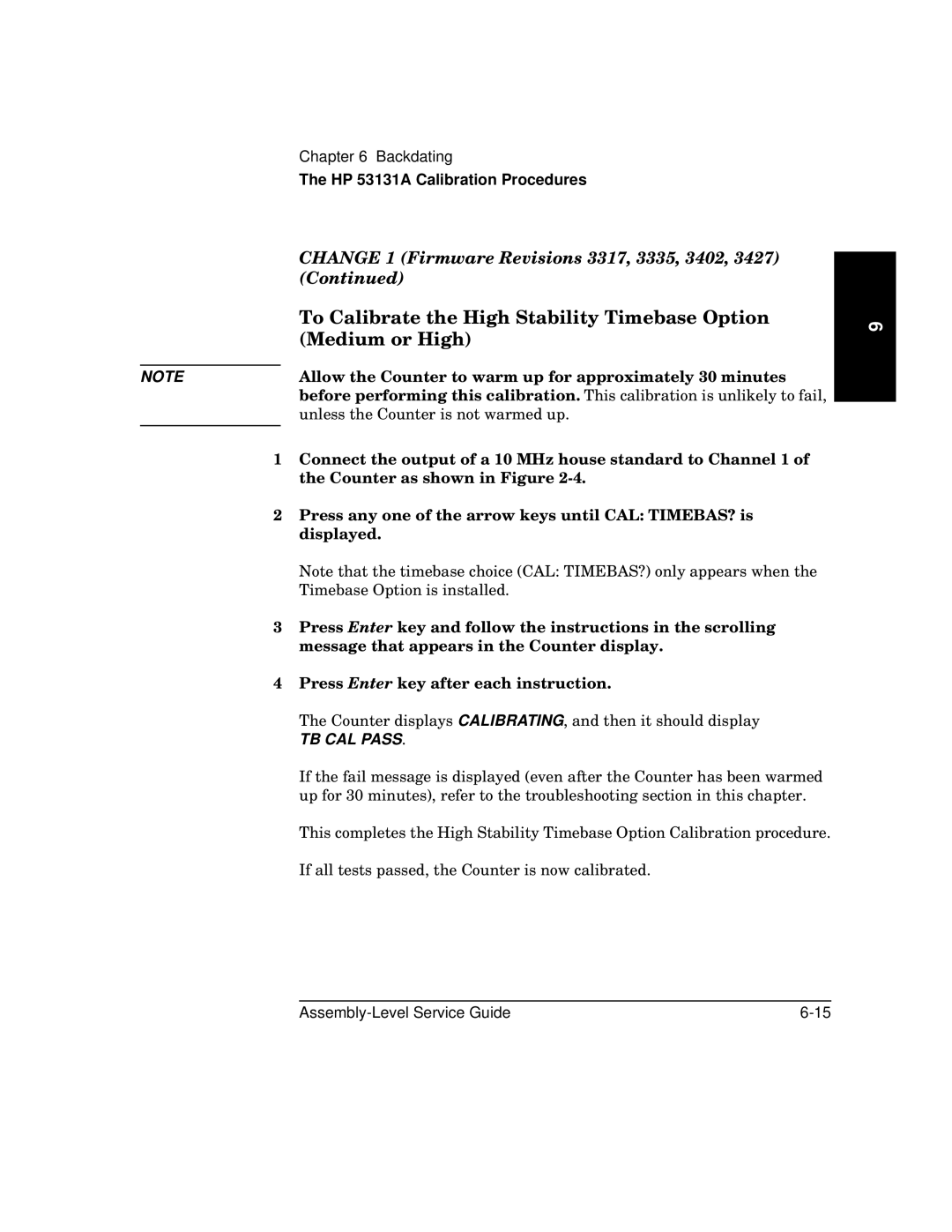 HP 181A manual To Calibrate the High Stability Timebase Option, Medium or High 