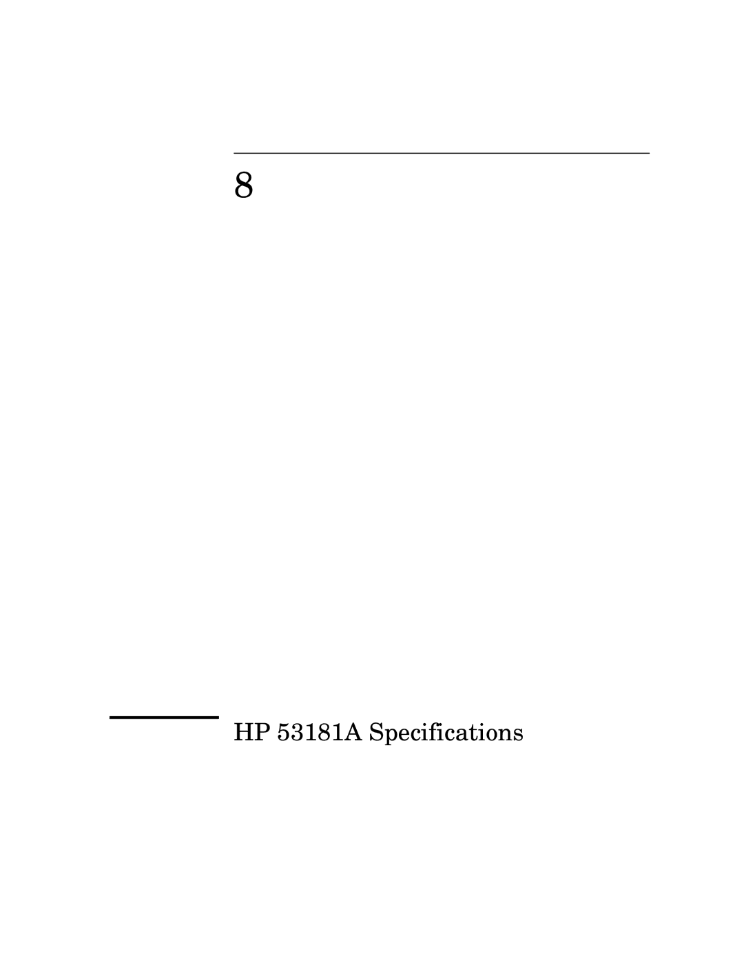 HP manual HP 53181A Specifications 