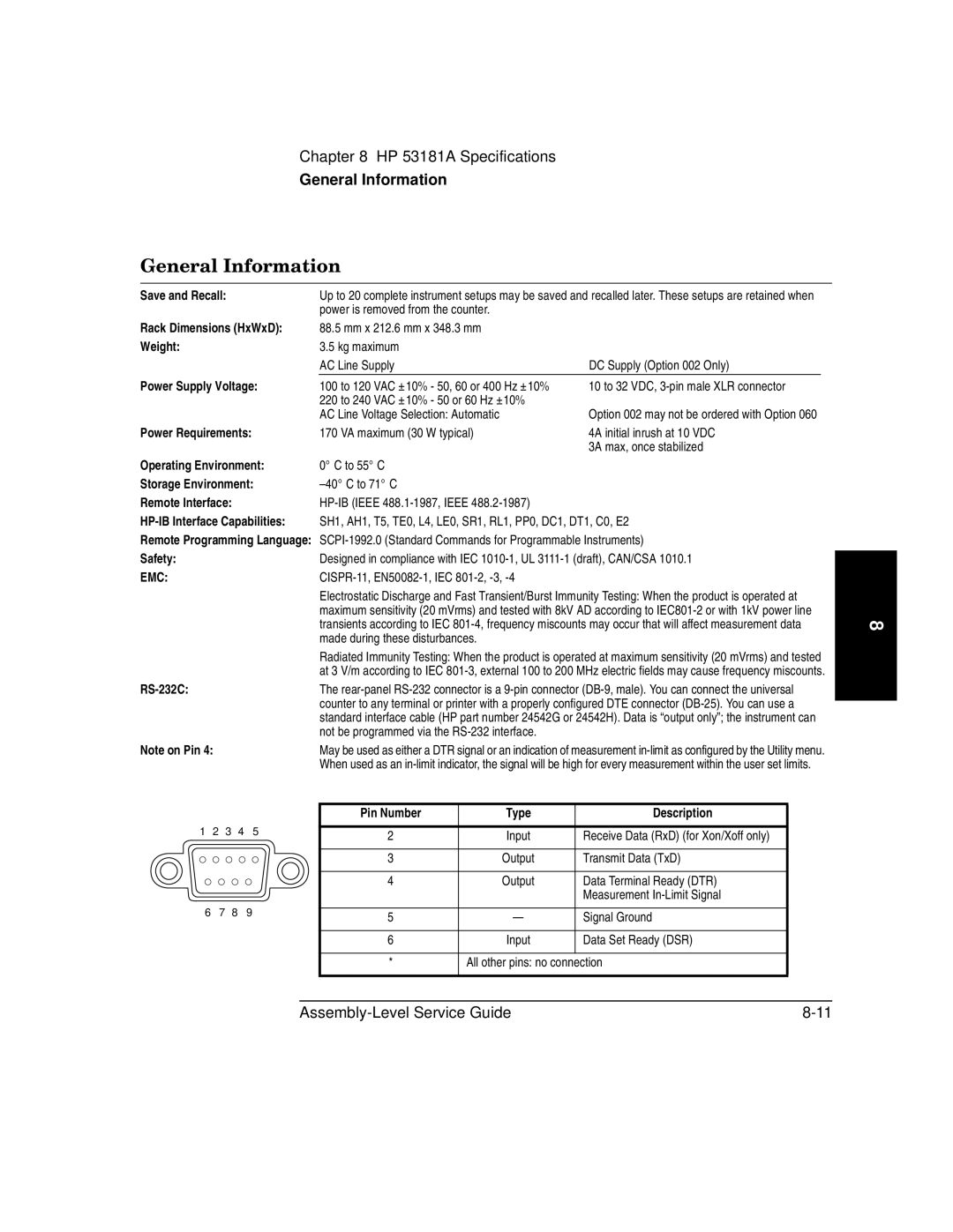 HP 181A manual Power is removed from the counter 