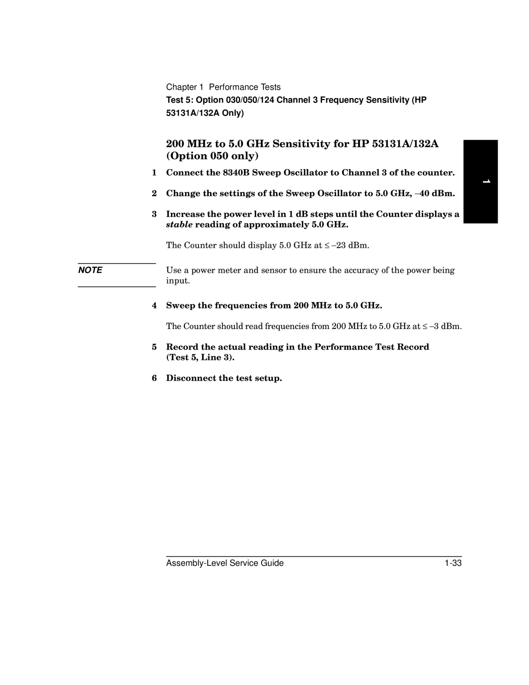 HP 181A manual Sweep the frequencies from 200 MHz to 5.0 GHz 