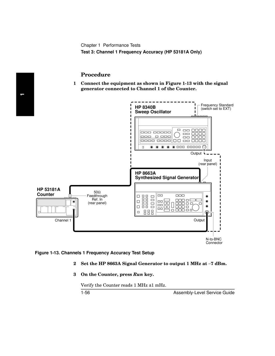 HP manual HP 53181A Counter, Sweep Oscillator, HP 8663A Synthesized Signal Generator 
