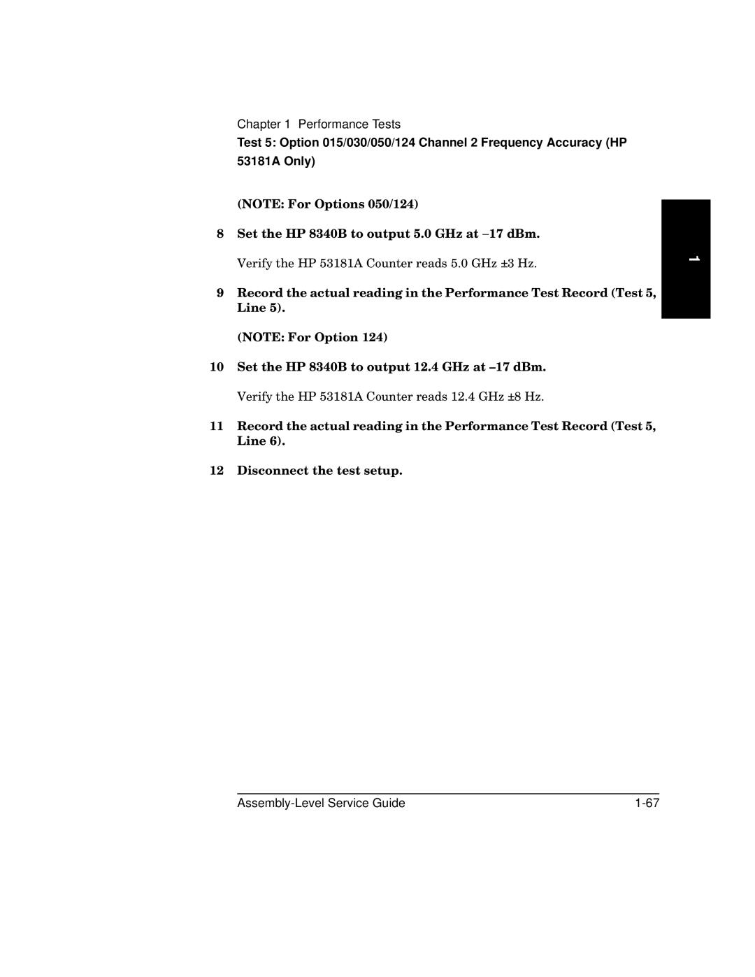 HP 181A manual Performance Tests 