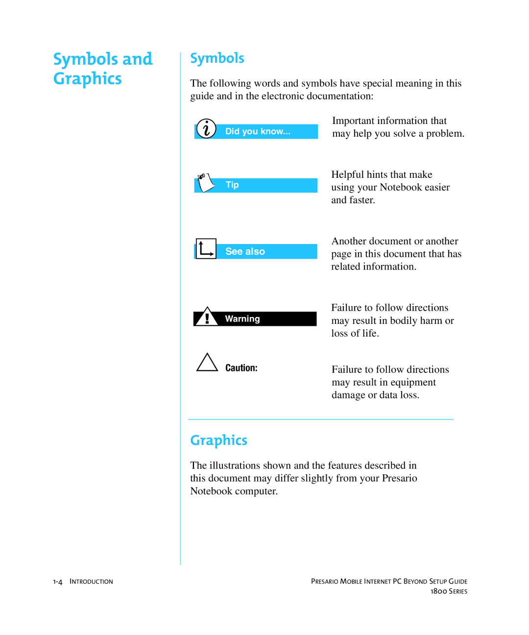 HP 18XL280 manual Symbols, Graphics 